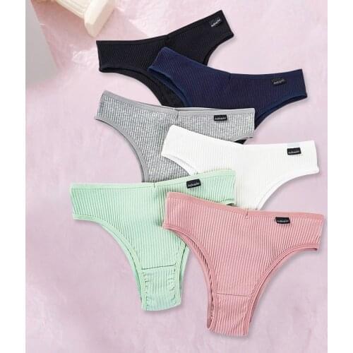 Women Cotton Lingerie Female Thongs Sexy Underwear For Woman Low-Rise Underpant Womens Panties Bikini Briefs