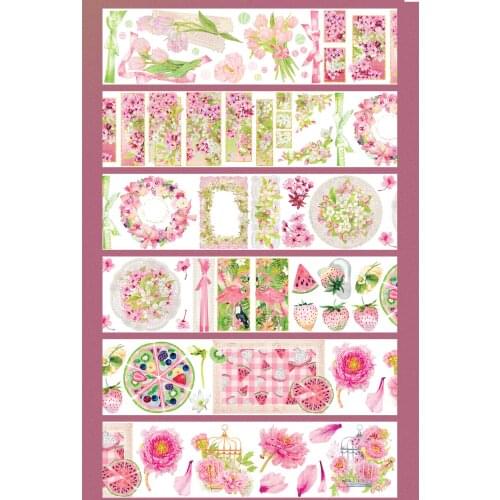 1 Loop Washi Tape Kawaii Gentle Green Pet 142cm School Supplies