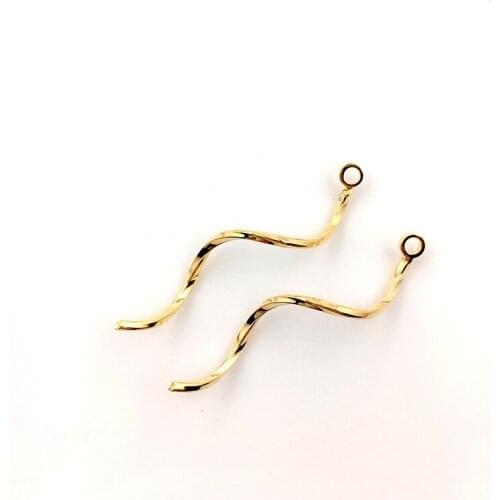 10pcs Diy Jewelry Accessories Electroplating S Rotating Bending Earrings Gold Round Metal Genuine Trendy Women Copper Alloy