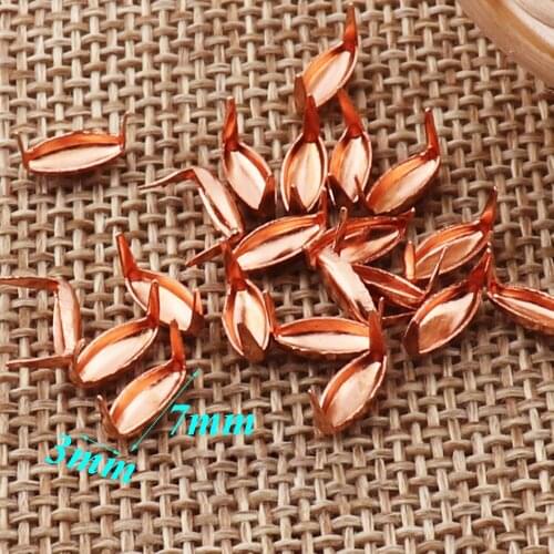 100 PCS Rose Gold Nailhead 7mm Rivet Nailheads Trim Studs Fastener Brads Snaps Studs Prong Leather Craft Rivet