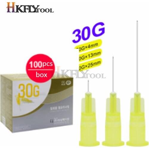 100pcs painless small needle 30G 13mm 4mm 25mm disposable 30G medical micro-plastic injection cosmetic sterile needle surgical t