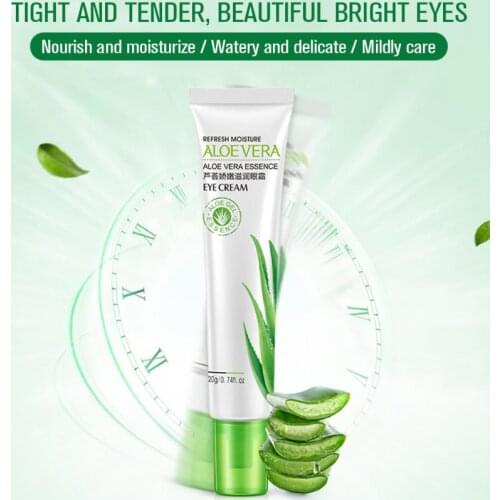 25g Aloe Vera Moisturizing Eye Cream Remove Dark Circles Puffiness Anti Wrinkles Eye Creams Hyaluronic Acid Skin Care TSLM2