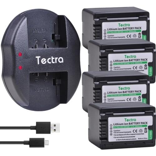 4PCS 3900mAh VW-VBT380 VW-VBT190 Battery+USB Charger for Panasonic HC-V720,HC-V727,HC-V730,HC-V750,HC-V757,HC-V760,HC-V770