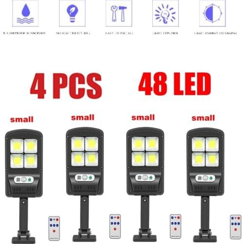4pcs tabular oblong 48 LED Solar Light Outdoor Solar Lamp Powered Waterproof PIR Motion Sensor Street Sunlight remote for Garde