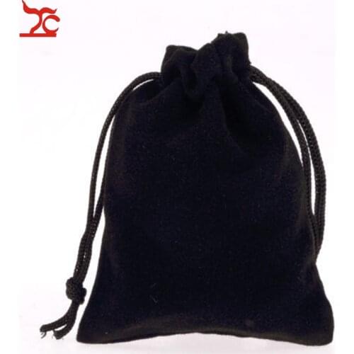 50Pcs Black Velvet Drawstring Jewellery Birthday Pouch Wedding Favor Gift Bag 9 x7cm