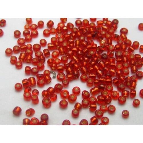 5000 Glass Seed Beads 2mm silver lined Red + Storage Box