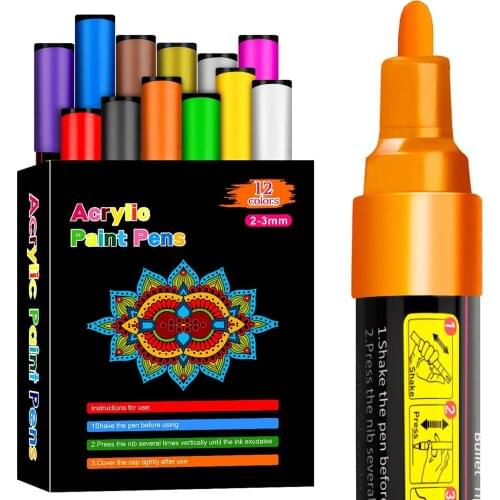 Acrylic Paint Pens,Set of 18 Pcs Paint Markers Pens for Rocks, Craft, Ceramic, Glass, Wood, Fabric, Canvas-Art Crafting Supplies