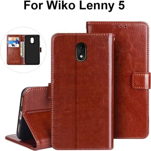 Free Shipping Luxury Business PU Leather Flip Case For WIKO Lenny 5 Cover Wallet Case For WIKO Lenny 5 Capa Cell Phone Case Bag