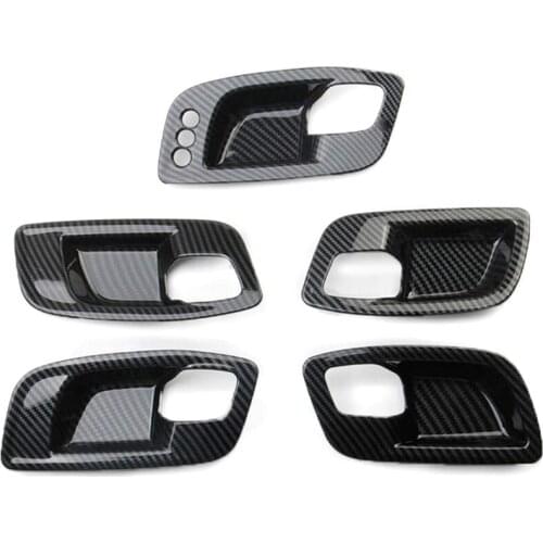 For Dodge Charger 2011-2021 Car Carbon Fiber Inner Door Handle Bowl Cover Trim Frame Sticker Decoration Accessories