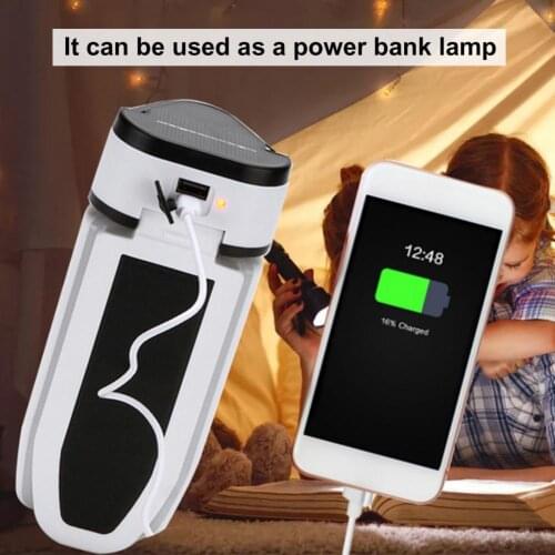 Solar rechargeable tent lights, power banks, three-leaf camping lights, outdoor USB multi-function lights,night fishing lanterns