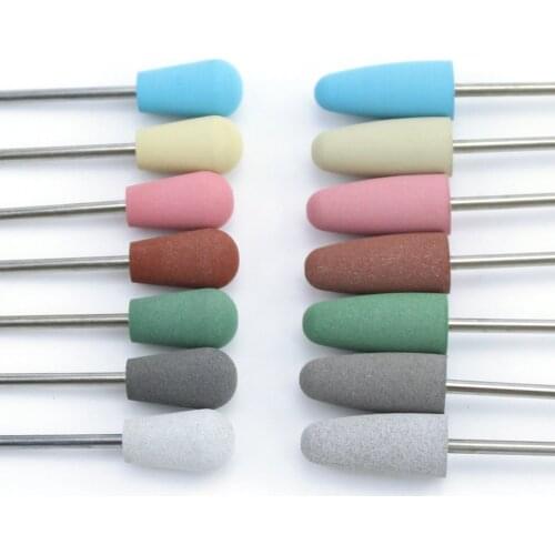 Milling Cutter for Manicure Silicone Nail Drill Bits Rubber Buffer Rotary Burr Drill Bit Accessories Foot Cuticle Cutter Tools