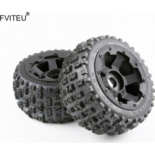 FVITEU Complete Rubber Rear Knobby Wheel Tire set Fit 1/5 HPI Baja 5B Rovan King Motor