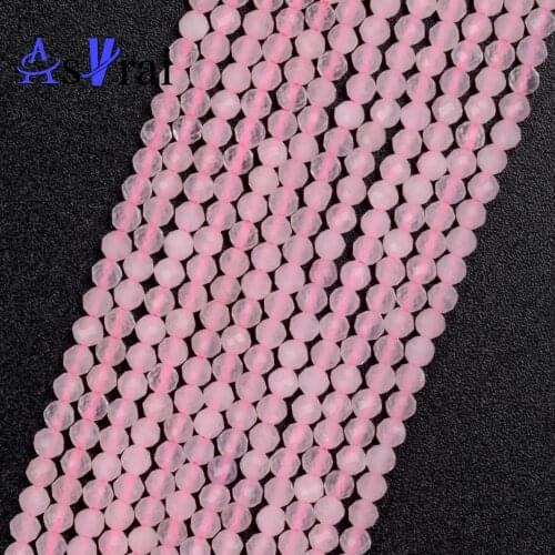 2 3 4mm Natural Stone Beads Faceted Pink Crystal Round Loose Spacer Beads For Jewelry Making DIY Bracelet Necklace Accessories