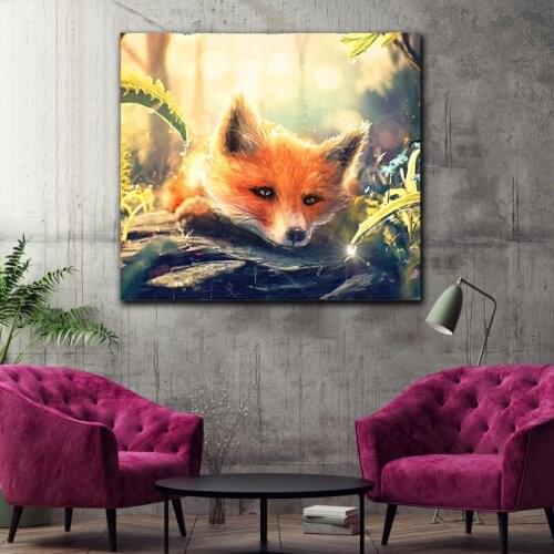 DIY coloring pictures by Numbers with color fox drawings by digital frame painters