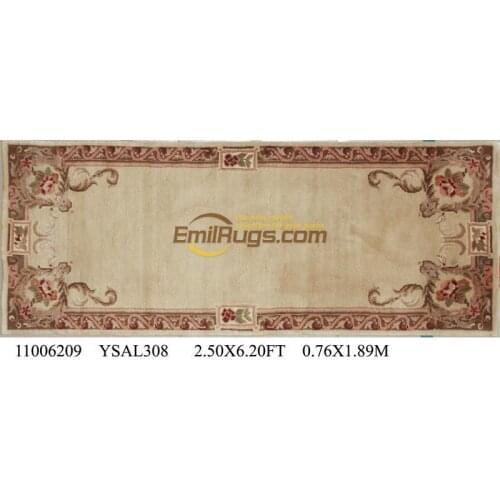 Spanish Savonnerie Carpet Handwoven French Country Decor Cushion Cover Rectangular Aztec Blanket Natural Sheep Wool