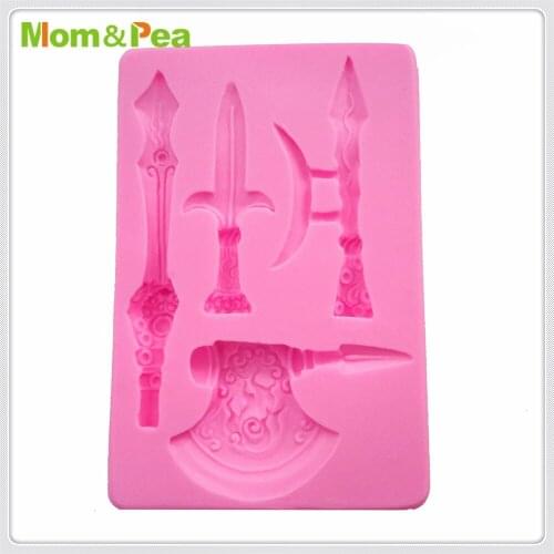 Mom&Pea MPA1825 Axe Sword Shaped Silicone Mold Cake Decoration Fondant Cake 3D Mold Food Grade