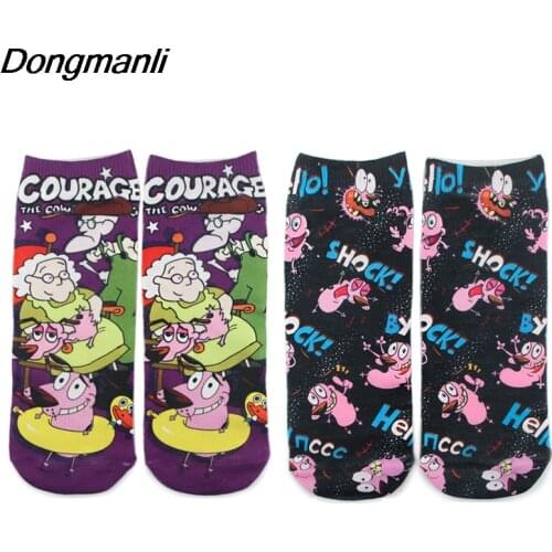 DZ832 Anime Dog Cartoons Women Men Cute Socks Breathable Sports socks Casual Boat socks Comfortable Cotton Ankle Socks