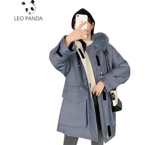 Winter 2020 New Korea Loose Thickening Pie Overcoat Long Down Padded Cotton Warm Cotton Jacket Large Size