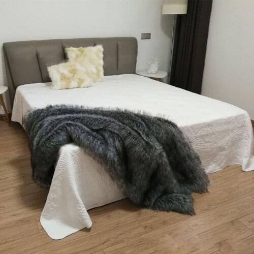 Faux Fur Blanket Discoloration Wool Leisure Bed Fur Quilt Thicken Villa Sofa Bay Window Blanket Long Hair