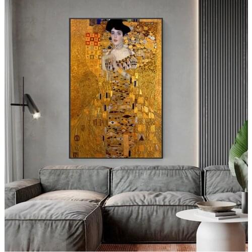 Reproductions Canvas Prints For Living Room Portrait Of Adele Bloch Canvas Paintings On The Wall Gustav Klimt Kiss Paintings