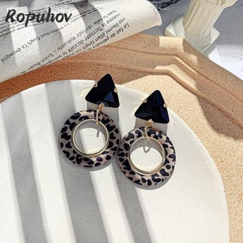 Ropuhov 2021 New Korean Fashion Jewelry Woman Gift Statement Boho Rhinestone Earrings Raw Crystal Wholesale