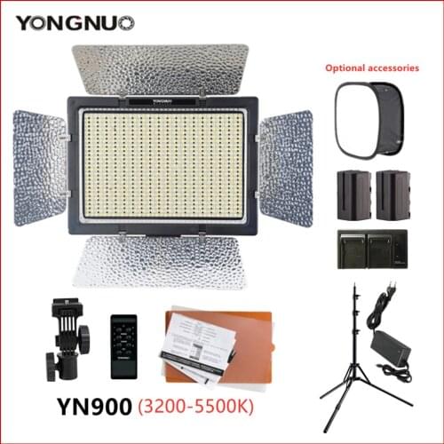 YONGNUO YN900 LED Video Light Panel 3200-5500K Bi-color Lighting Camera Photo Studio Fill Lamp For Makeup Vlog TikTok Live Show