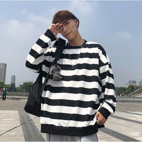 Loose striped long-sleeved solto pullover casal camisola de malha hip-hop estilo mulher camisola 2021 nova camisola feminina