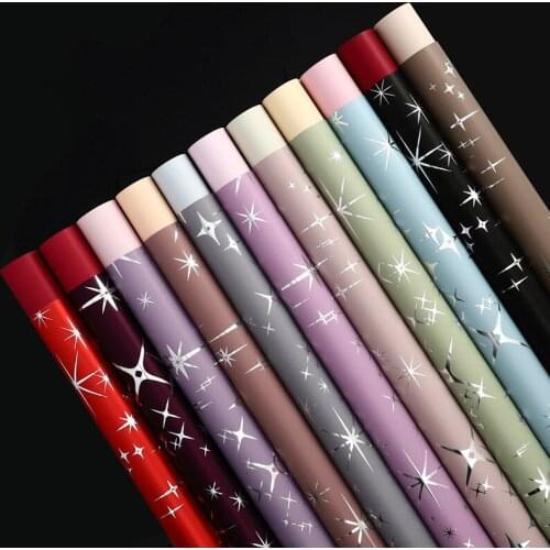 20pcs/lot 58*58cm Waterproof Two-color Flower Wrapping Paper Starry Sky Pattern Flowers Bouquet Packaging Supplies