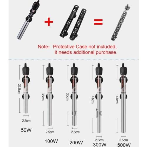 50w-500w Stainless Steel Fish Tank Water Heater Adjustable Range Aquarium Heater Temperature Control For Fiish Reptile Turtle