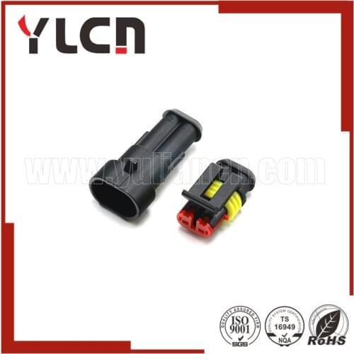 3 Sets Two Pins Ways Seal Waterproof Male Female Automotive Connector Plug 282080-1 282104-1 1.5 Series