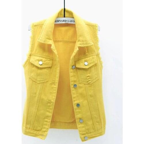 Women Denim Vest High Street Autumn Chic All-match Ladies Denim Outwear Simple Basic Sleeveless Waistcoat Womens Jackets