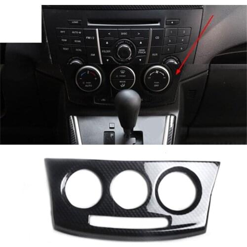 1PC ABS Carbon Fiber Grain Air Conditioning Control Adjustment Panel Decoration Cover For 2011-2015 Mazda 5 M5 Car Accessories