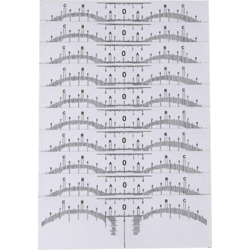 10PC Reusable Semi Permanent Eyebrow Ruler Eye Brow Measure Tool Eyebrow Guide Ruler Microblading Calliper Stencil Makeup Tools