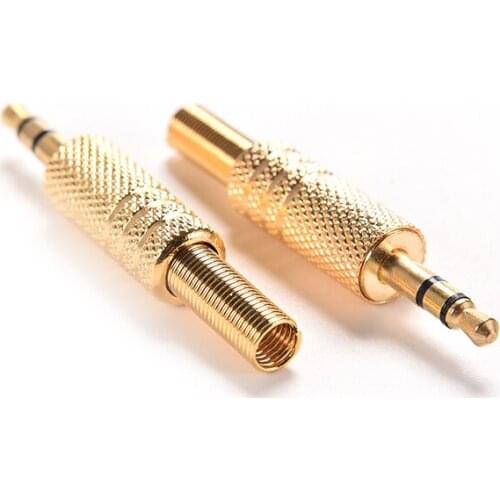2pcs 3.5mm DIY Earphone Male Audio Jack Plug 1/8 inch Headphone Solder Connectors for Computers Laptops Tablets MP3