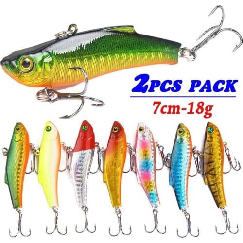2PCS VIB Fish Fishing Lures Bass Carp Bait Sinking Artificial Hard Fish Lures Saltwater Freshwater Fishing Tackle 18g-7cm