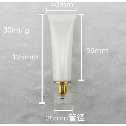 30ML Sunscreen scream Tube,30G peal white Cream Tube with arcylic round shaped lid,Cosmetic Soft Tubes with kinds lids