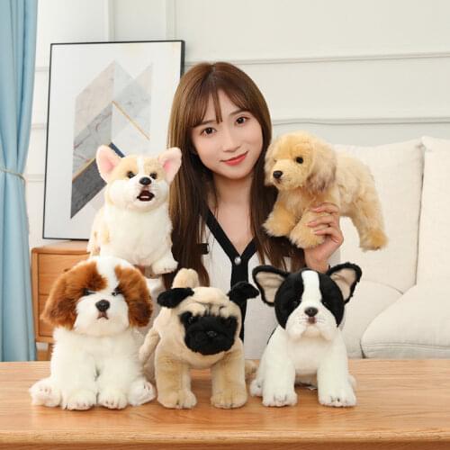 32CM Lovely Simulation Dog Kids Dolls Corgi Stuffed Pet Soft Animal Toys For Children Birthday Gift Decor Collection Brinquedos