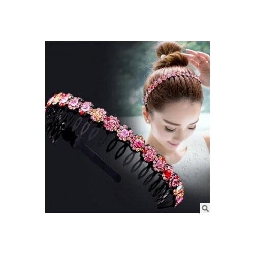 48pcs/lot Multi DIY Drill Headband Mix Styles Wide Diamond Outside Tooth Hair Clips Hair Styling Tools Hair Accessories HA567