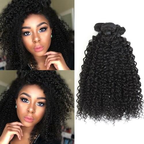 Afro Kinky Jerry Hair Extensions Natural Black Synthetic Curly Hair Weaves 8 Pieces All In One Pack For Full Head 14" 16" 240g