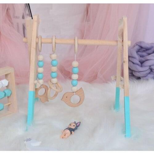 Baby Foldable Wooden Play Gym Baby Activity Gym Frame Living Baby Bedroom Decor X5XE