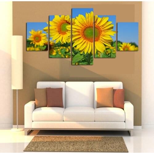 DIY Diamond Painting Sunflowers Wall Art Cross Stitch Picture Flower 5d 5 Pcs Embroidery Full Round Drill Home Decoration Gifts