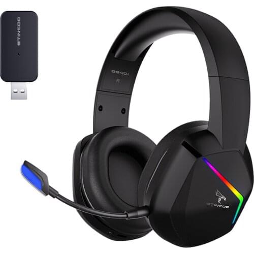 SOMIC GS401 Head-mounted Headset 2.4G Wireless Gaming Headset with RGB Light Effect 50mm Moving Coil Unit Adjustable Microphone