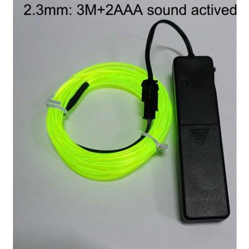 Sound Actived 3M Flexible Neon Light Glow EL Wire Rope tape Cable Strip LED Neon Lights Shoes Clothing Glow Party lights