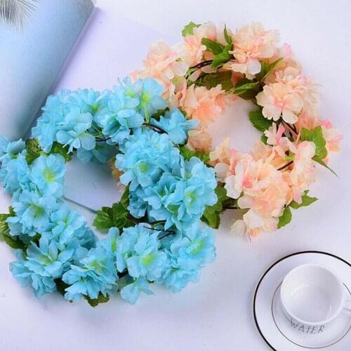 Artificial Flower 2M Home Decor Livingroom Festive Artificial Cherry Blossom Vine Creative Photo Props Ornament