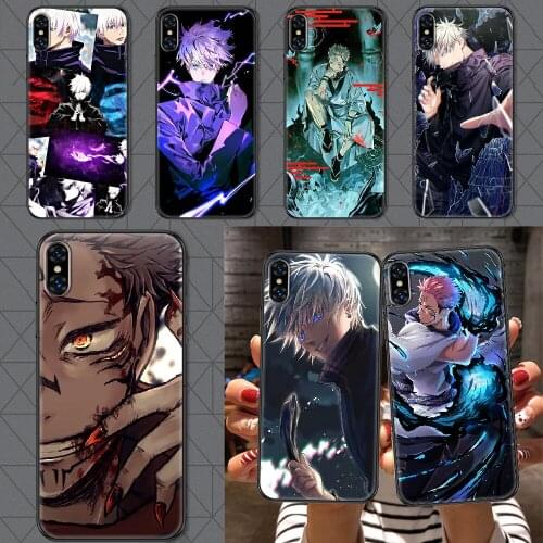 Jujutsu Kaisen Anime Phone Case Cover Hull For iphone 5 5s se 2 6 6s 7 8 12 mini plus X XS XR 11 PRO MAX black fashion back