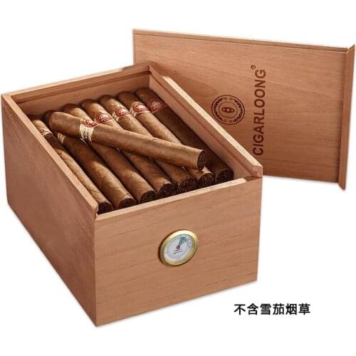 Quality Cigar Humidor Cedar Wood Large-Capacity 30 Cigarettes Anti-insect Melting Cigar Storage Box Portable Case 160x220x120mm