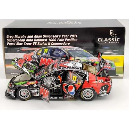 Classic 1:18 For Greg Murphy 2011 Supercheap Auto Bathurst 1000 Pole P~psi Max Crew VE Series II Commodore #11 NO.18489 Diecast
