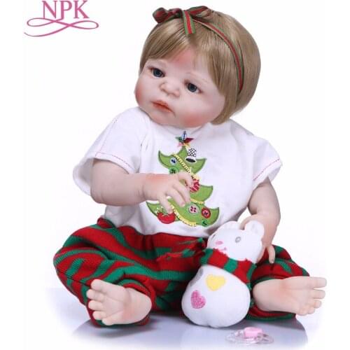 NPK 55cm Handmade Reborn Dolls Realistic full Silicone Vinyl Baby Dolls BeBes Reborn brinquedos For COLLECTION