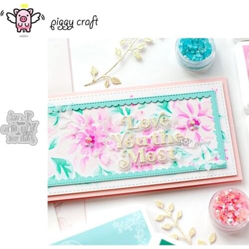 Piggy Craft metal cutting dies cut die mold Love you the most letters Scrapbook paper craft knife mould blade punch stencils die