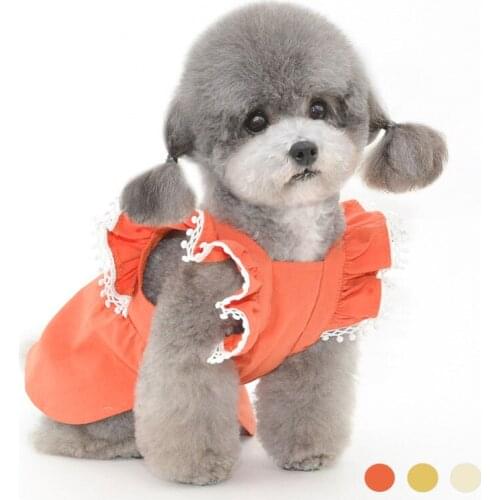 Printing Sweetly Dog Dresses for Small Dogs Cute Cotton Spring Summer Pet Clothes for Teedy Chihuahua Puppy Clothes Dropshipping